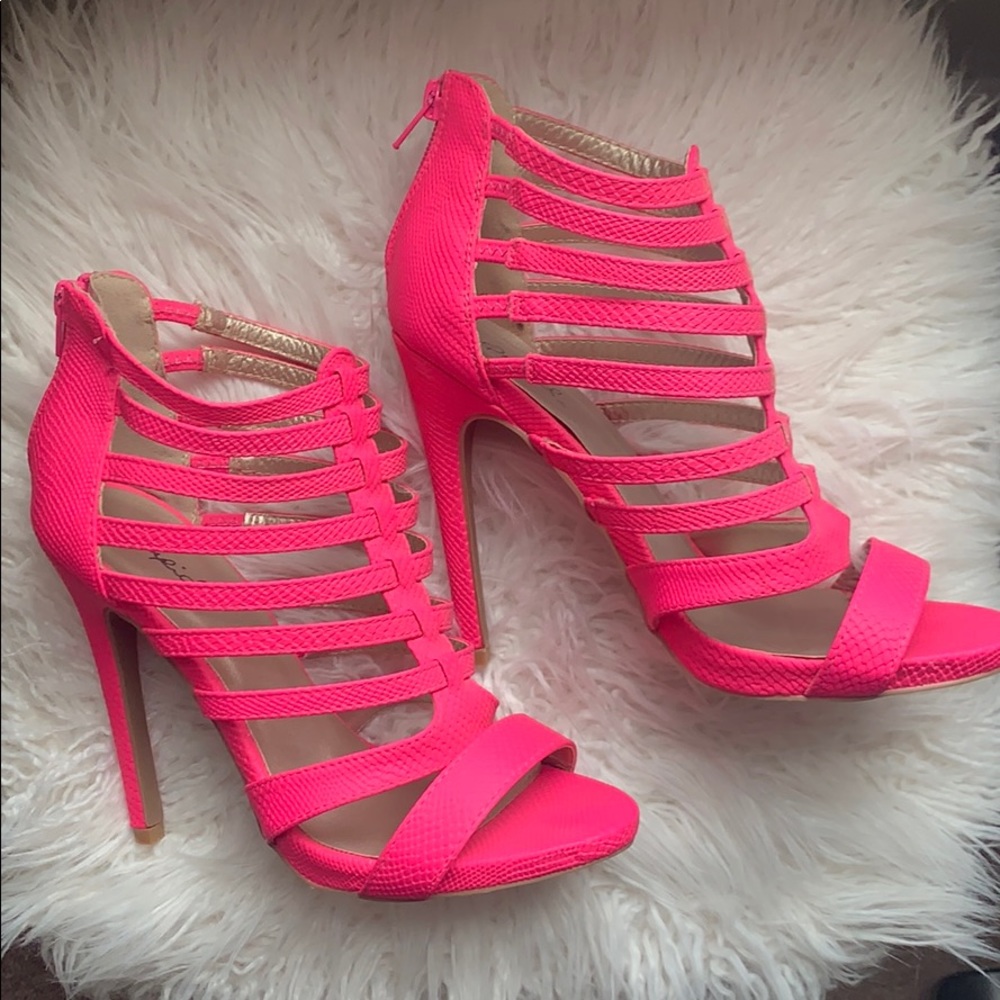 Charlotte Russe 5 inch Neon Pink Heels